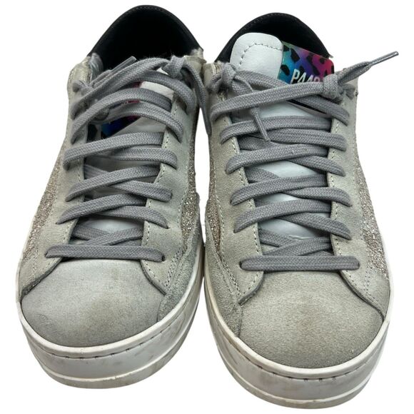 P448 John Sneakers In Glitter Pearl Women’s Size 38 - Picture 3 of 11